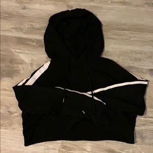 black cropped hoodie